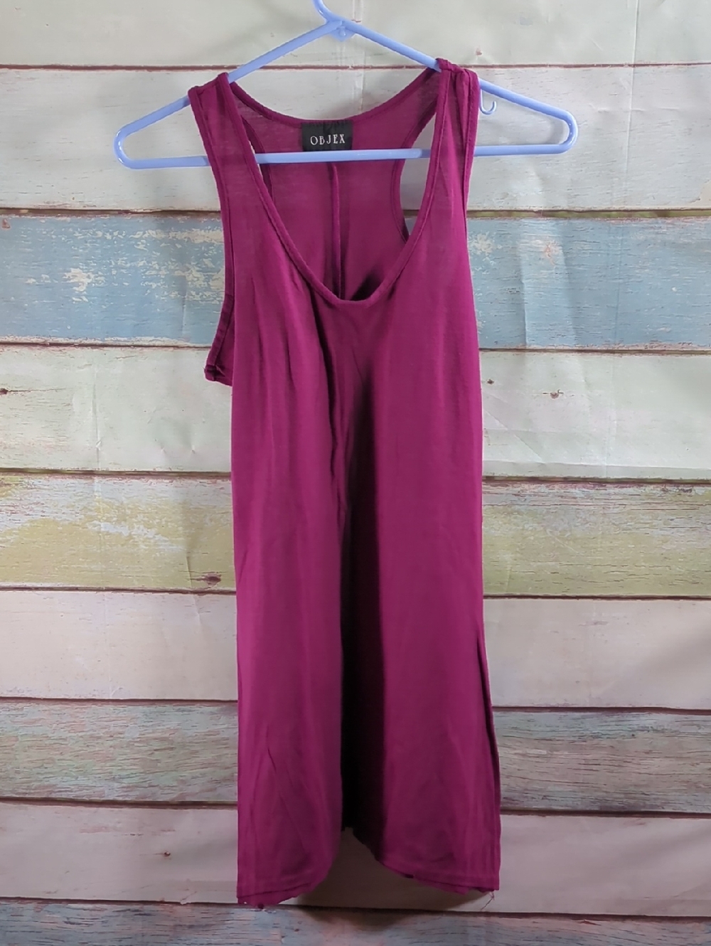 Objex Women's Long Magenta Tank Top